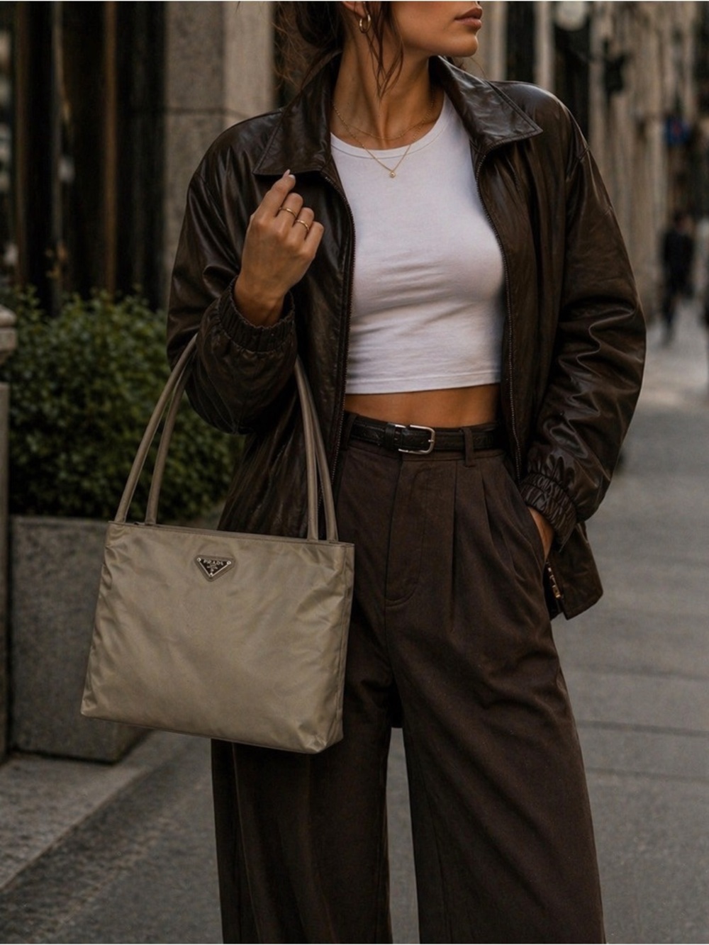 Prada Tessuto City Nylon Terra Olive Bag